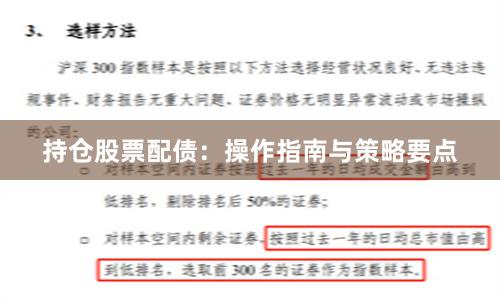 持仓股票配债：操作指南与策略要点
